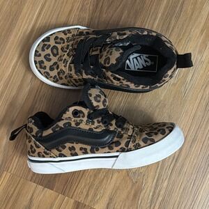 VANS Toddler Girls Size 9 Leopard Print Sneakers Shoes VGC